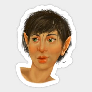 Halfling Portrait Digital Painting Sticker